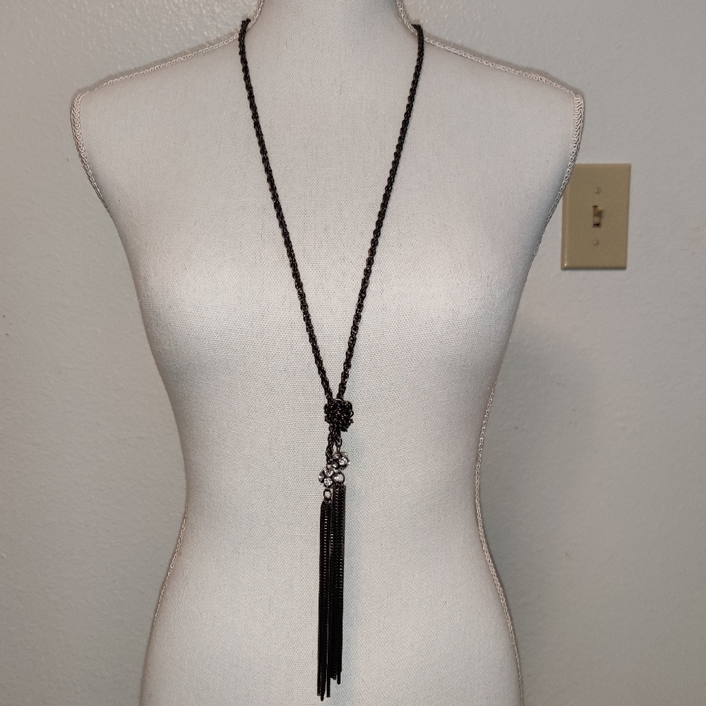 Black long necklace